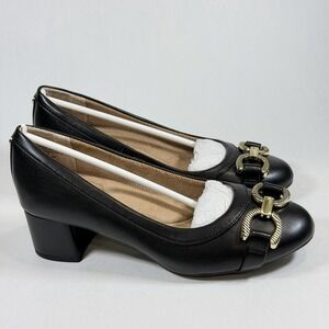 Giani Bernini Size-6M Shoes Ameriee Dress Black Memory Foam Block Heel